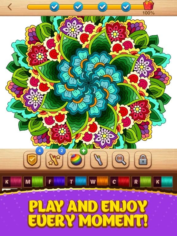 Cross Stitch Coloring Mandala