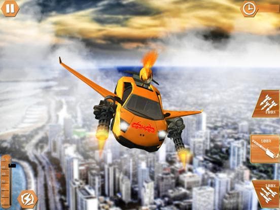 Flying Car Shooting Chase: Air Stunt Simulator screenshot 3