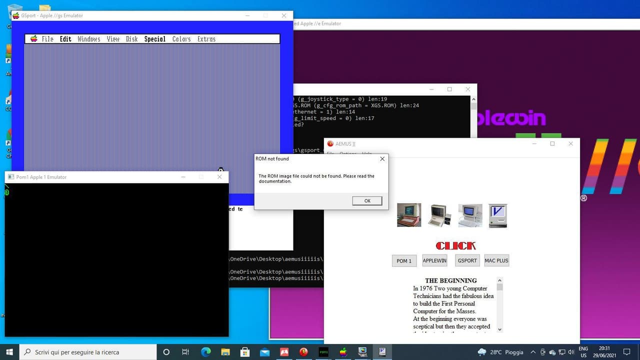 Apple 1, 2e GS and Mac Plus Emulators launcher