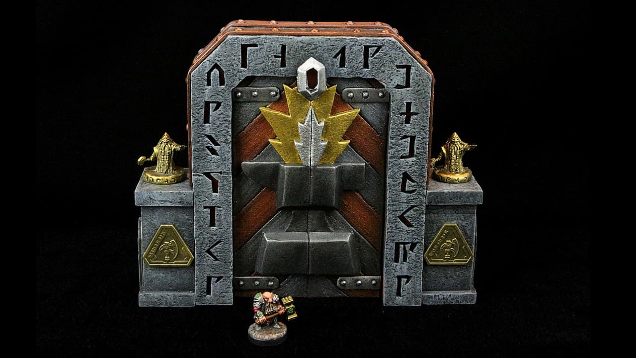Dwarven Door with LED Runes and Modular Pillars screenshot 2