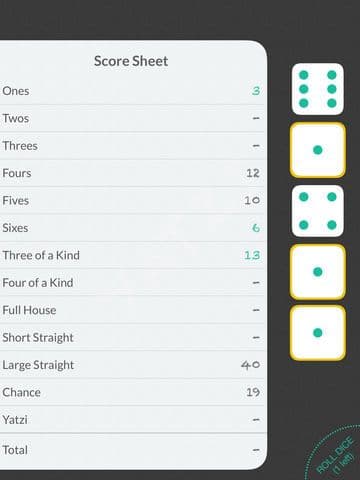 Yatzi - a classic dice poker screenshot 2