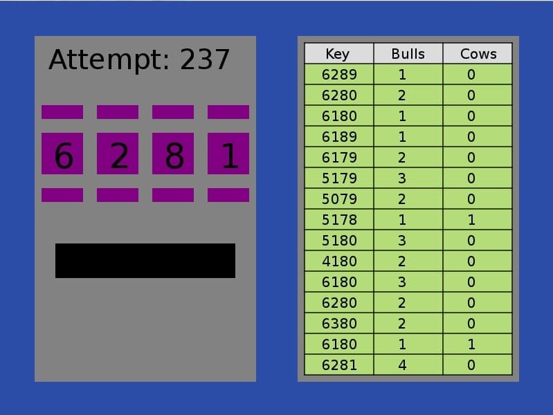 BullsAndCows1101 screenshot 3