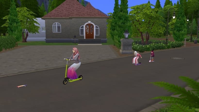 the sims 4 cc scooter and sketboard for adult, kids, and toddler
