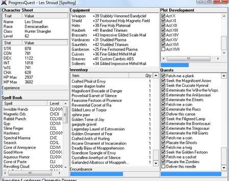 Progress Quest screenshot 3