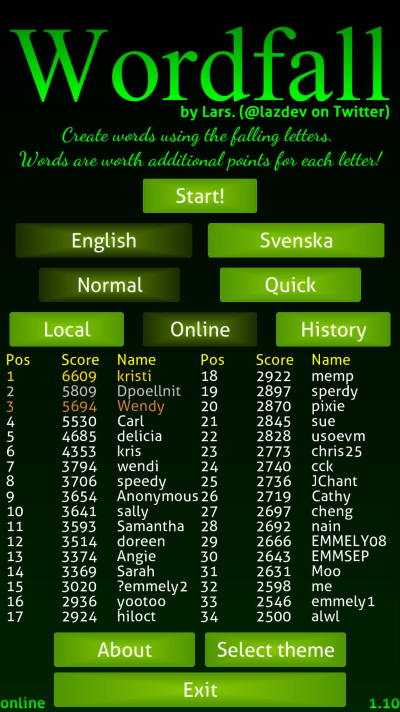 Wordfall screenshot 2