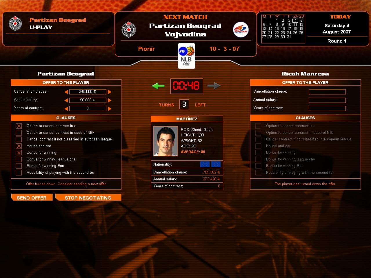 Euroleague Basketball Manager 08 screenshot 5
