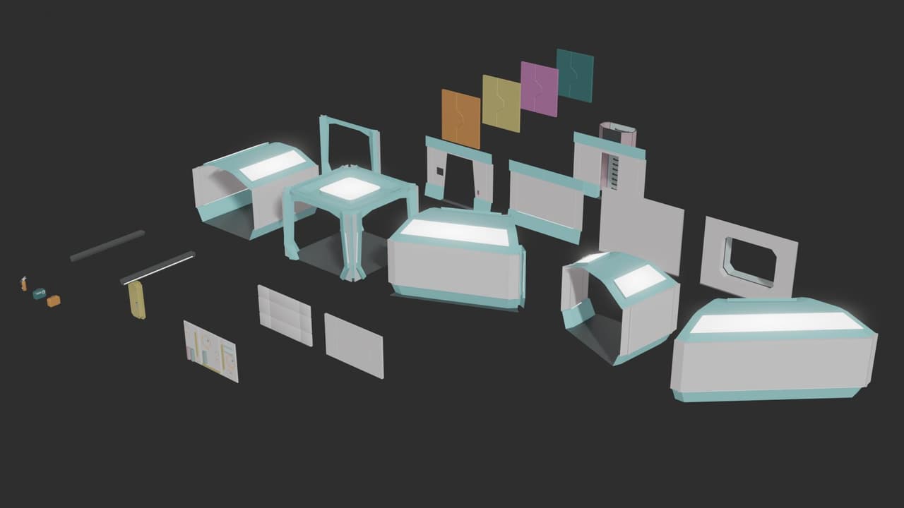 [WEB DEMO] Low Poly Sci Fi Corridor screenshot 2