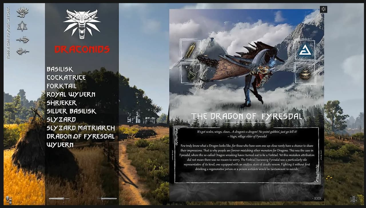 The Witcher 3 | Interactive Bestiary screenshot 2
