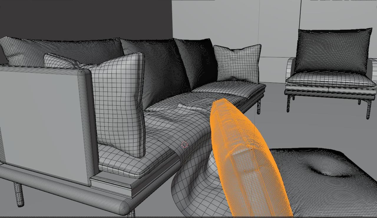 Couch Model blender and FBX. screenshot 3