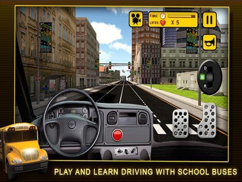 School Bus Simulator 3D – Drive crazy in city & Take Parking duty challenges for kids fun screenshot 3