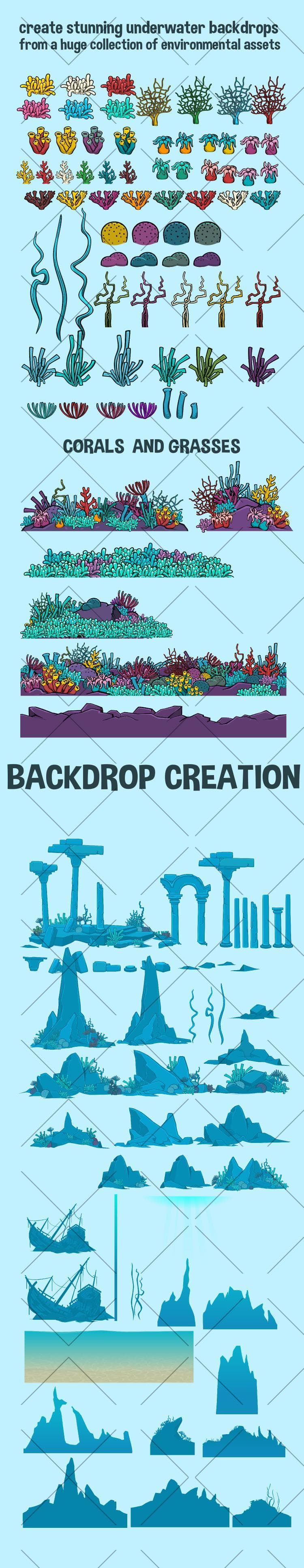Underwater scene creation pack