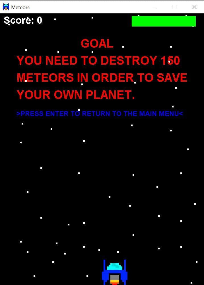 Space and Meteors screenshot 3