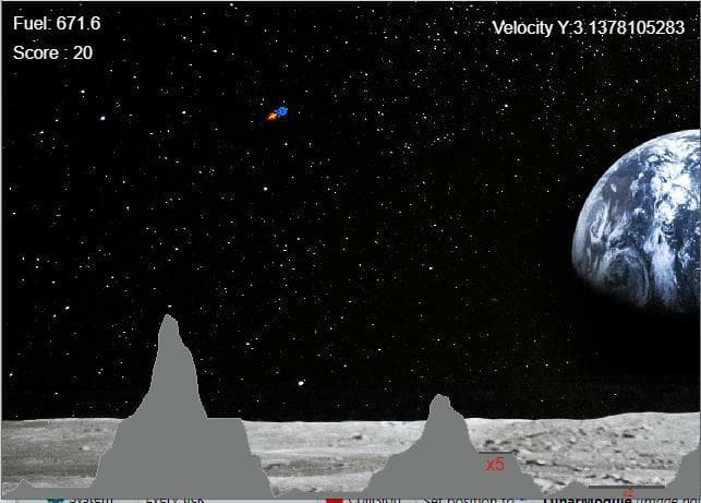 Lunar Lander (itch) (Star Stormer 101) screenshot 2