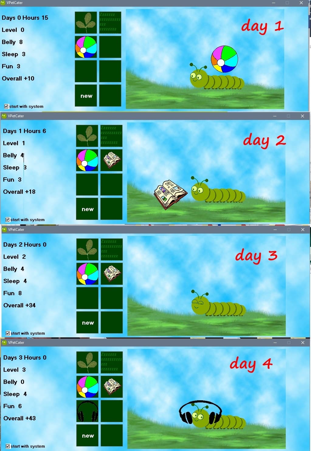 Virtual Pet Caterpillar 1.0 screenshot 2