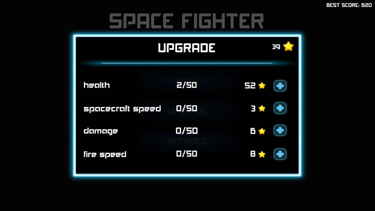 Neon Space Fighter - shooting asteroids and spaceships screenshot 3