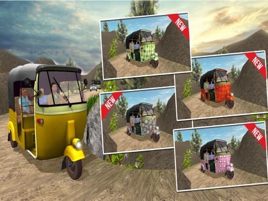Off road tuk tuk auto rickshaw driving 3D simulator free 2016 - Take tourists to their destinations through hilly tracks screenshot 2