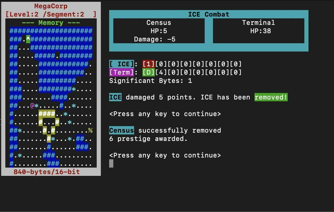 Baud - the 80s Cyberpunk Roguelike