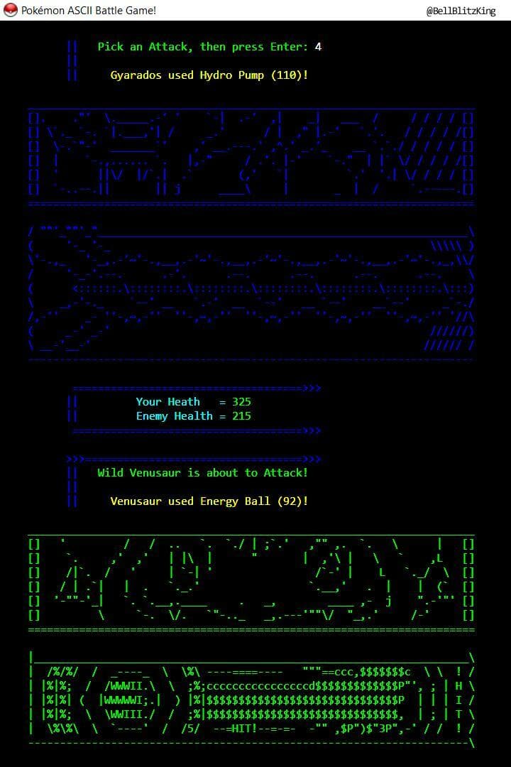 PKMN CMD Battle Game!: ASCII Version screenshot 5