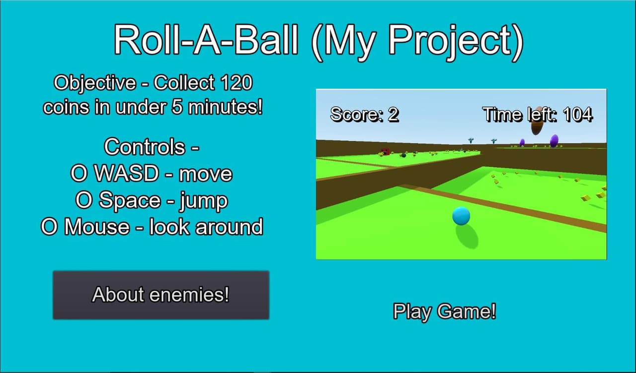 Roll-a-Ball (GameConDev) screenshot 2