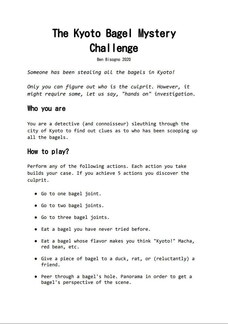 The Kyoto Bagel Mystery Challenge screenshot 2