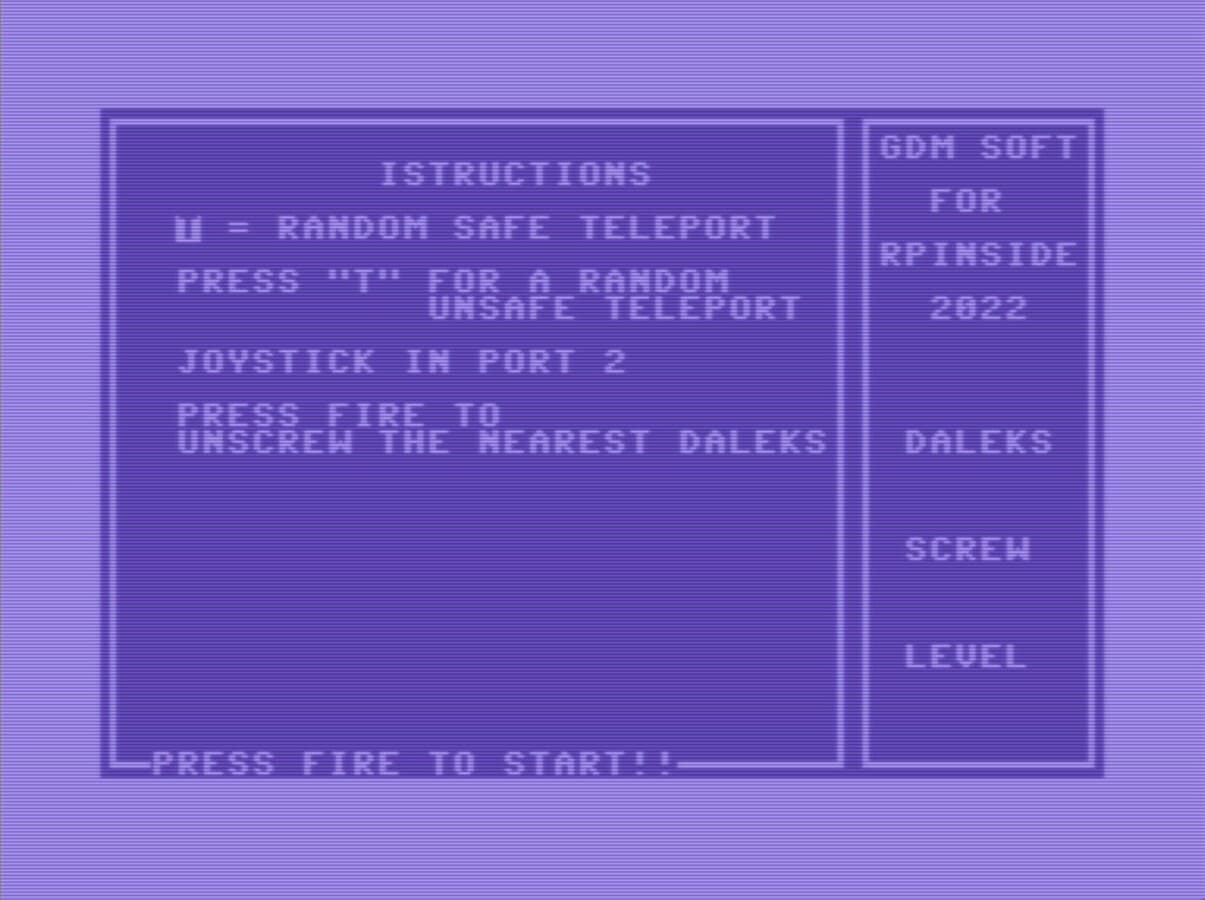 Dalle Al Dalek by GDM (C64) - 2022 screenshot 2