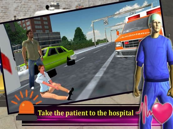 Ambulance Rescue Driver 3d 2016: free game screenshot 3