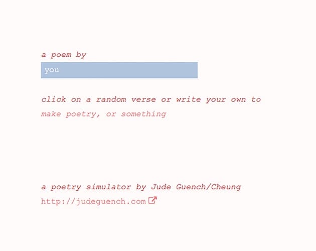 a poetry simulator