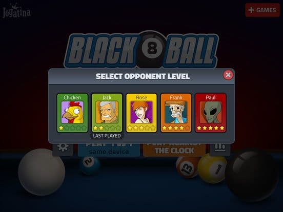 Black 8 Ball - Solids & Stripes Billiards Pool Game