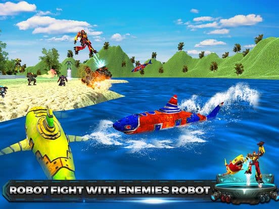 Shark Robot Transform war Hero screenshot 3