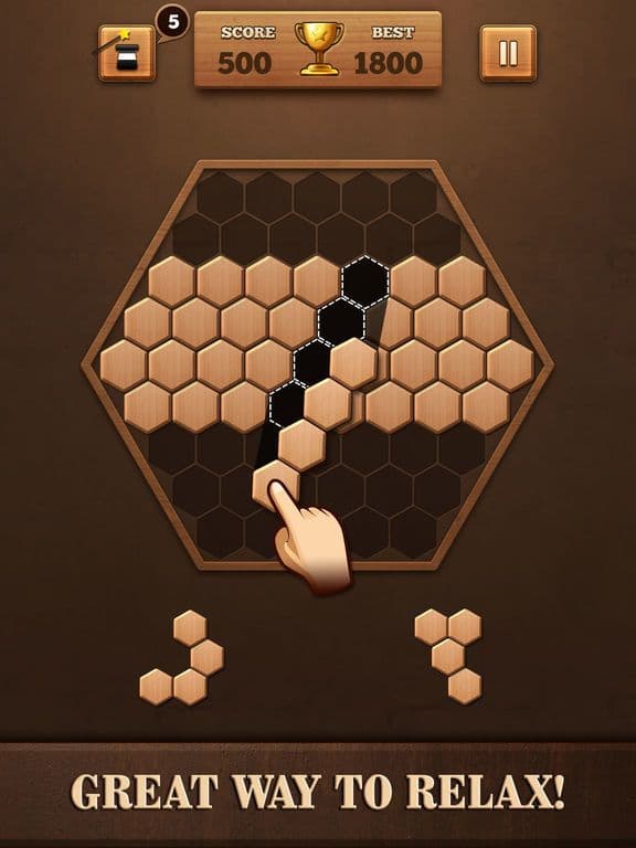 Wooden Hexagon Fit: Hexa Block screenshot 2
