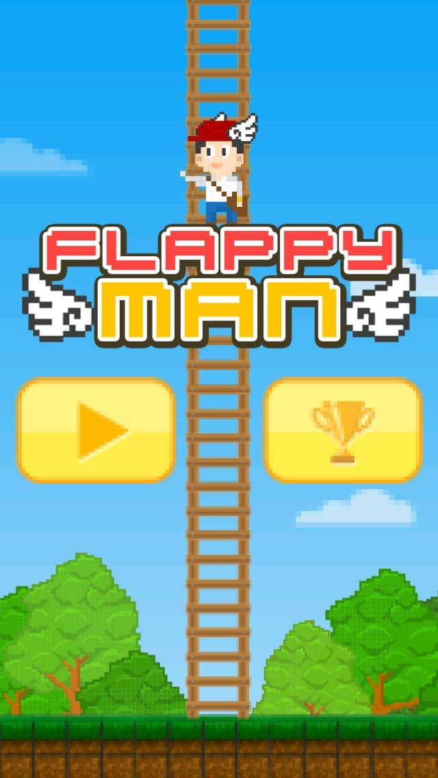 Pixel Man Climbing Ladder screenshot 2