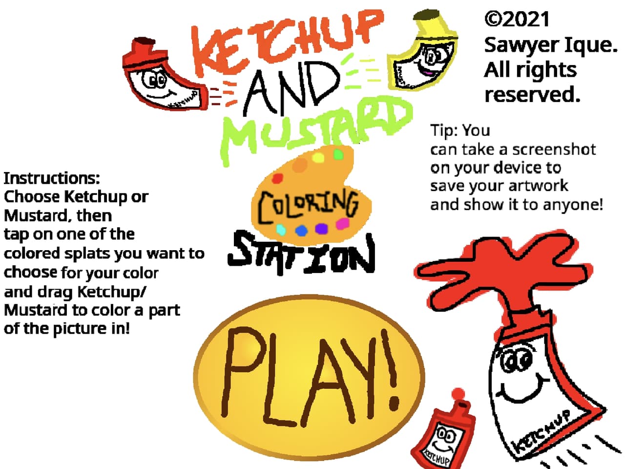 Ketchup And Mustard Coloring Station screenshot 2