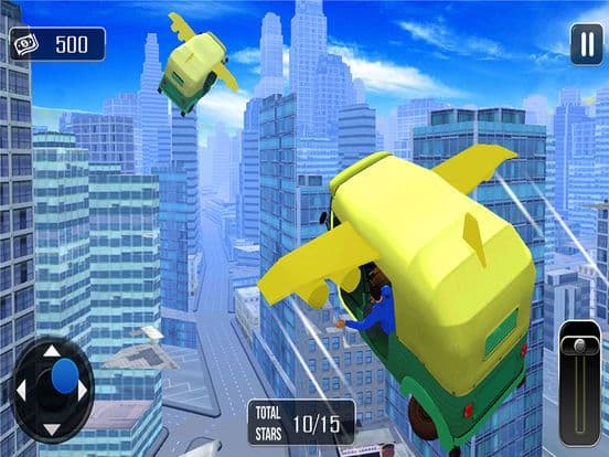 Futuristic Flying tuk tuk rickshaw simulator 3D screenshot 2