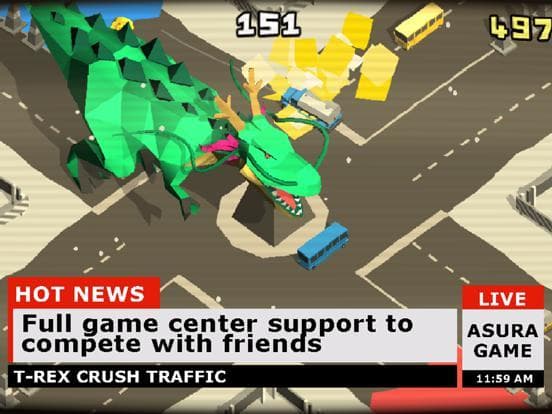 T-Rex crush traffic: Survival screenshot 2