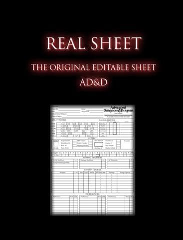 Real Sheet: AD&D + Dice Table screenshot 2