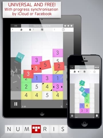 Numtris: best addicting logic number game with cool multiplayer split screen mode to play between two good friends. Including simple but challenging numeric puzzle mini games to improve your math skil screenshot 4
