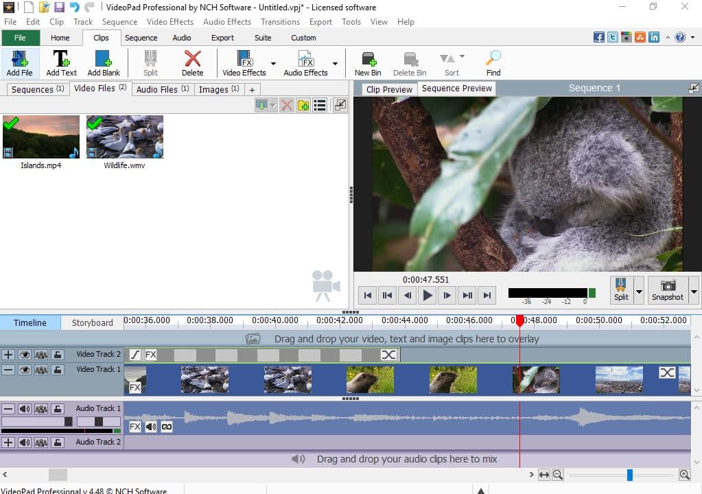 VideoPad Video Editor screenshot 2