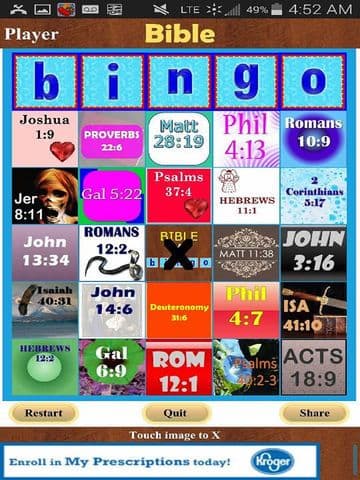 Bible Bingo App screenshot 2