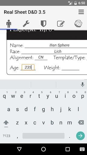Real Sheet: D&D 3.5 + Dices screenshot 3