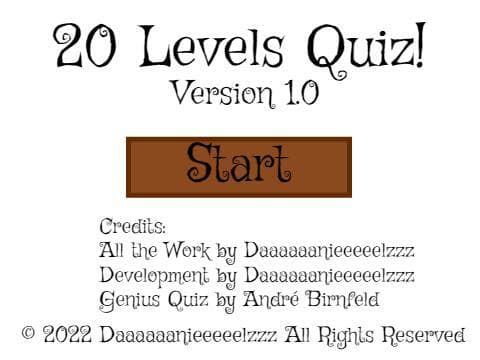 20 Levels Quiz!