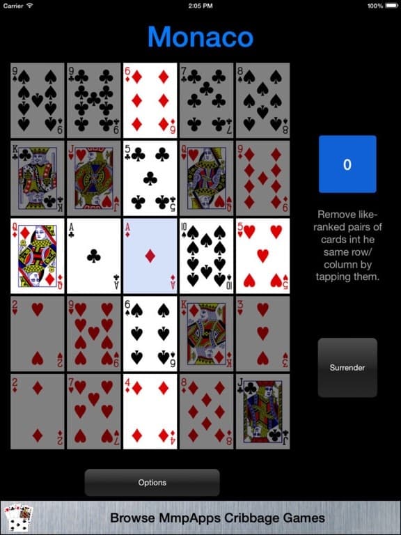 Monte Carlo Classic Solitaire