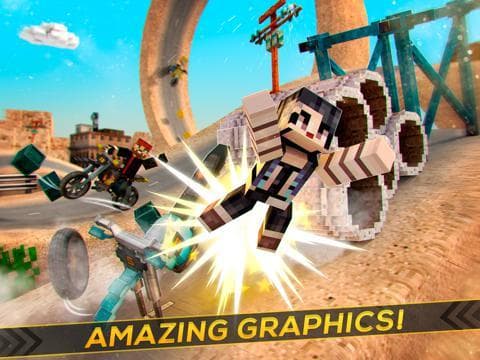 Cubikes | Desert Dirt Bikes Racing & Crafting Game For Free screenshot 3