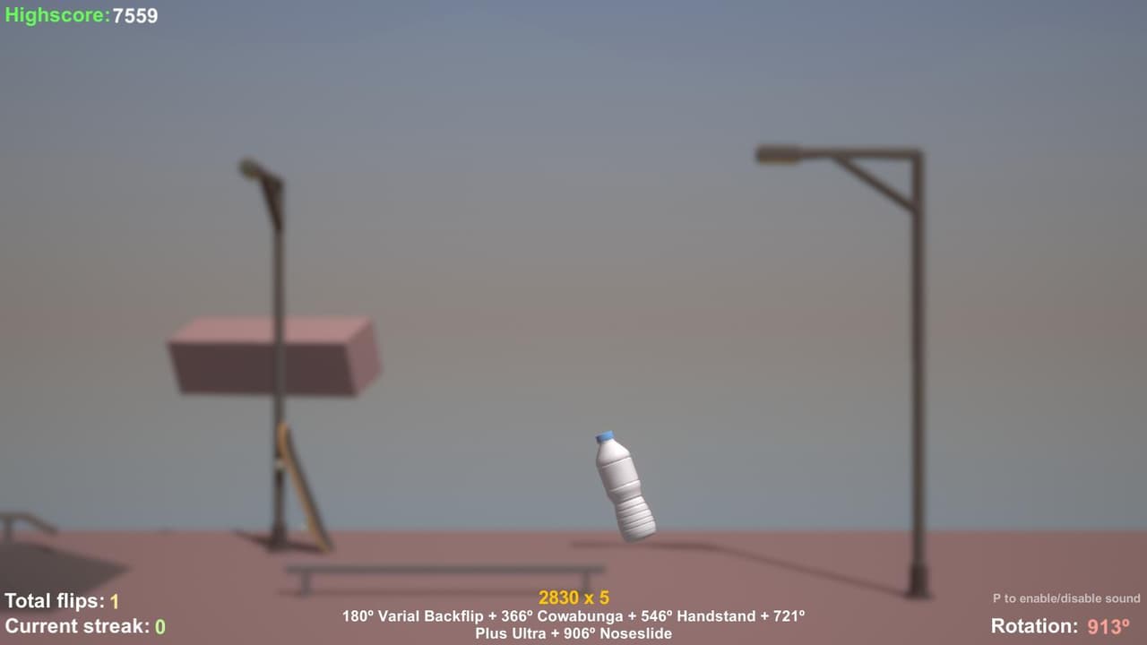 Pro Skater but its actually a bottleflip game
