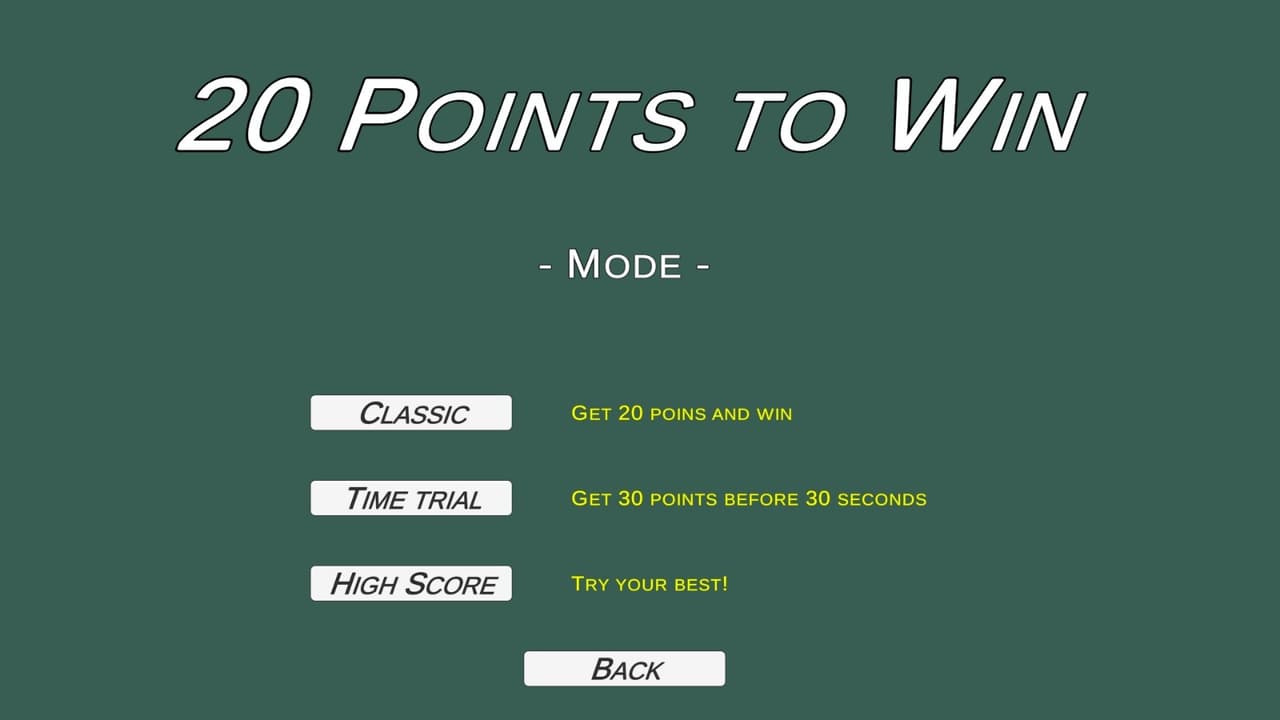 20 Points to win