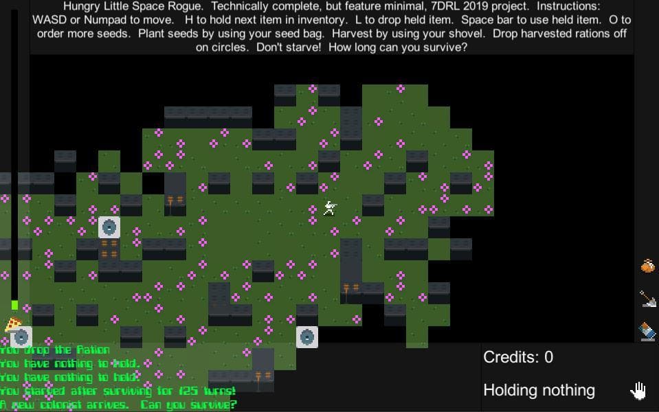 2019 7DRL Hungry Little Space Rogue