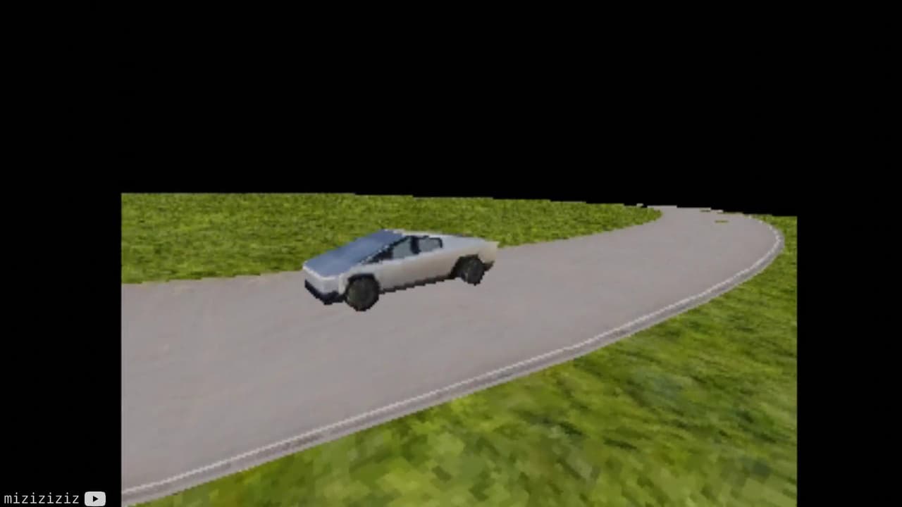 Tesla Cybertruck the ps1 racing game
