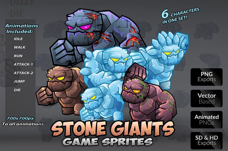 Stone Giants Game Sprites screenshot 2