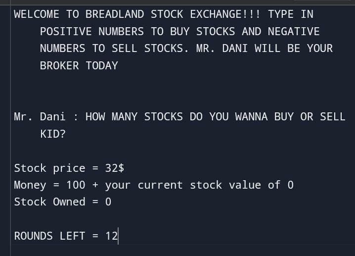 Breadland Stock Exchange