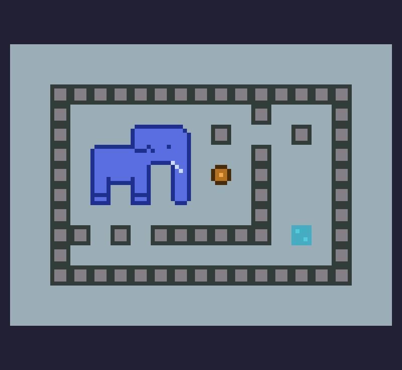 Put the logs in the water, elephant!