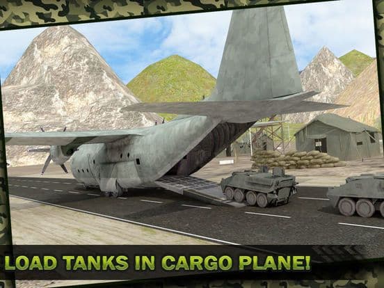 Army Cargo Plane Flight Simulator: Transport War Tank in Battle-Field screenshot 5
